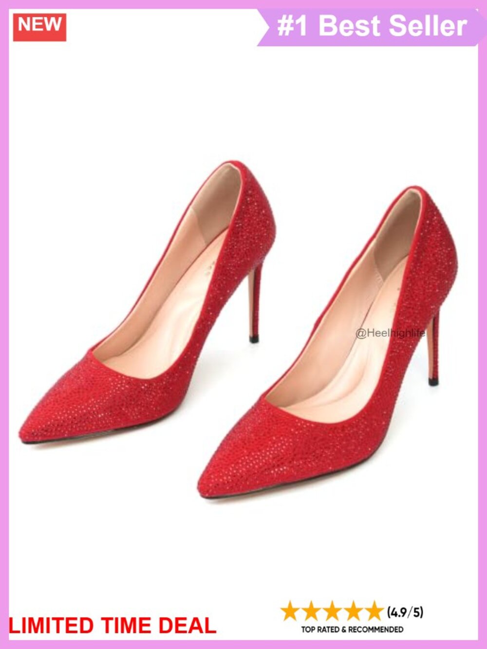Rhinestone Pointed Toe Stiletto Heel Pumps